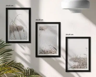 Set de 3 tablouri vegetație acvatică cu peisaje delicate de vară