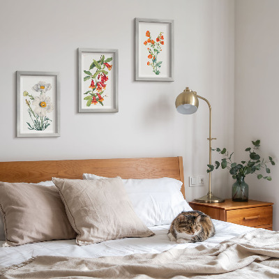 Set 3 tablouri Pictură retro vintage cu compoziții florale