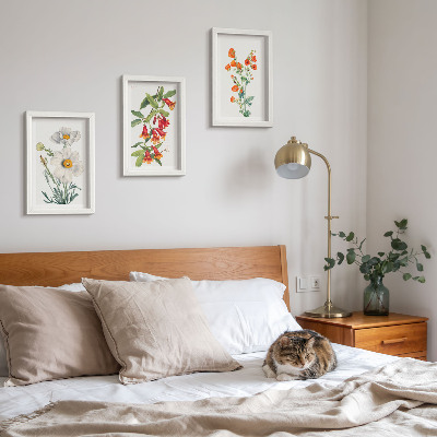 Set 3 tablouri Pictură retro vintage cu compoziții florale