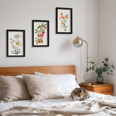 Set 3 tablouri Pictură retro vintage cu compoziții florale