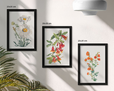 Set 3 tablouri Pictură retro vintage cu compoziții florale