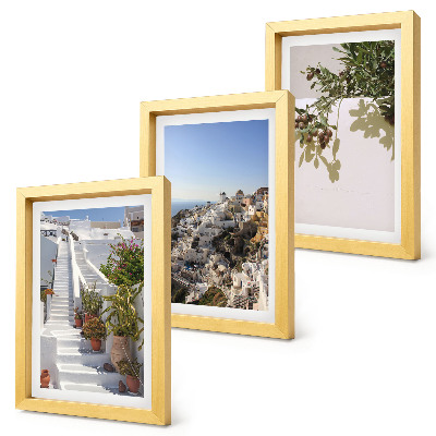 Galerie de perete Scări albe în Santorini cu vedere la oraș