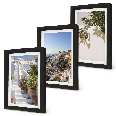 Galerie de perete Scări albe în Santorini cu vedere la oraș
