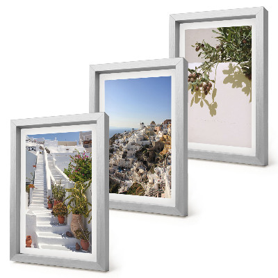 Galerie de perete Scări albe în Santorini cu vedere la oraș