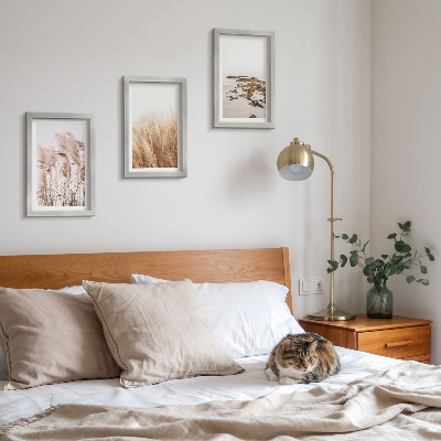 Set 3 tablouri Câmpuri de pampa și o plajă boho