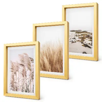 Set de 3 tablouri Câmpuri de pampa și plajă boho set de 3 tablouri cu motive boho reprezentând câmpuri de pampa și o plajă