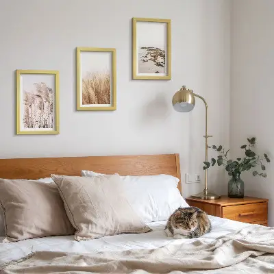 Set de 3 tablouri Câmpuri de pampa și plajă boho set de 3 tablouri cu motive boho reprezentând câmpuri de pampa și o plajă