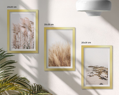 Set 3 tablouri Câmpuri de pampa și o plajă boho