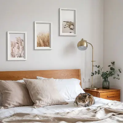 Set de 3 tablouri Câmpuri de pampa și plajă boho set de 3 tablouri cu motive boho reprezentând câmpuri de pampa și o plajă