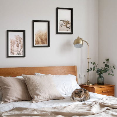 Set 3 tablouri Câmpuri de pampa și o plajă boho