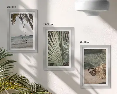 Galerie de perete vacanță pe plajă cu leagăn sub palmieri
