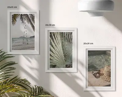 Galerie de perete vacanță pe plajă cu leagăn sub palmieri