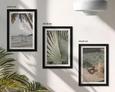 Galerie de perete vacanță pe plajă cu leagăn sub palmieri