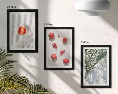 Set 3 tablouri cu fructe tropicale și frunze de palmier pentru sărbători