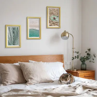 Set 3 tablouri cu priveliști de vară pe plajă lângă mare