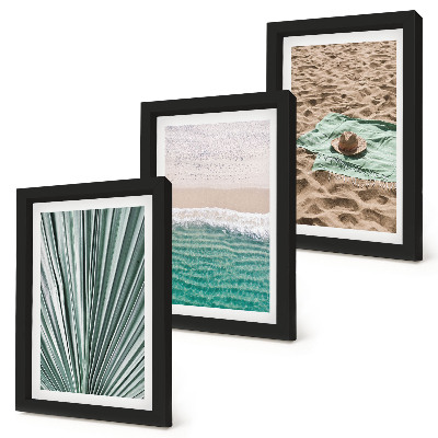 Set 3 tablouri Priveliști de vacanță de vară pe plajă lângă mare