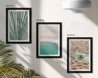 Set 3 tablouri cu priveliști de vară pe plajă lângă mare