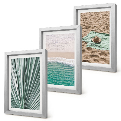 Set 3 tablouri Priveliști de vacanță de vară pe plajă lângă mare