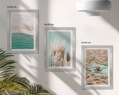 Galerie de perete Plajă, valuri, iarbă, pălărie, nisip, relaxare, natură