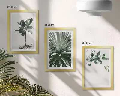 Set de 3 tablouri cu plante verzi în stil minimalist