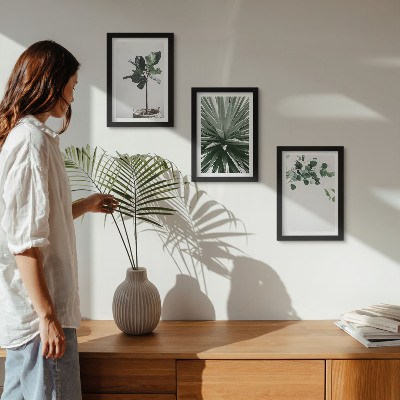 Set 3 tablouri Plante verzi într-un stil minimalist