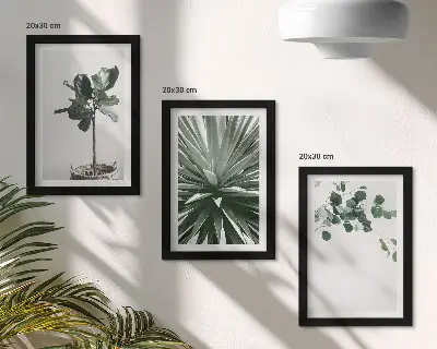 Set de 3 tablouri cu plante verzi în stil minimalist