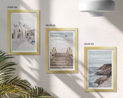Galerie de perete Vederi ale mării și arhitecturii din Santorini pe fundalul cerului