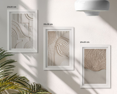 Galerie de perete Modele abstracte în nuanțe de bej și alb