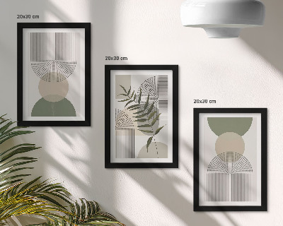 Galerie de perete Forme abstracte în nuanțe de verde și bej