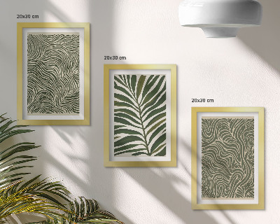 Galerie de perete Modele abstracte cu frunze și forme ondulate