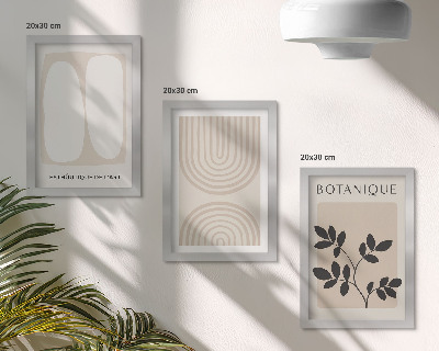 Set 3 tablouri Postere delicate cu motive vegetale abstracte în stil boho
