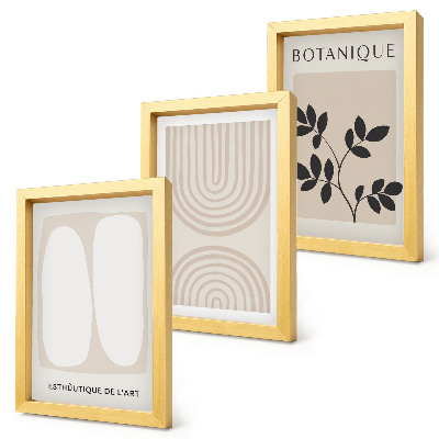 Set 3 tablouri Postere delicate cu motive vegetale abstracte în stil boho