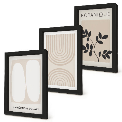 Set 3 tablouri Postere delicate cu motive vegetale abstracte în stil boho