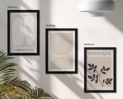 Set 3 tablouri Postere delicate cu motive vegetale abstracte în stil boho