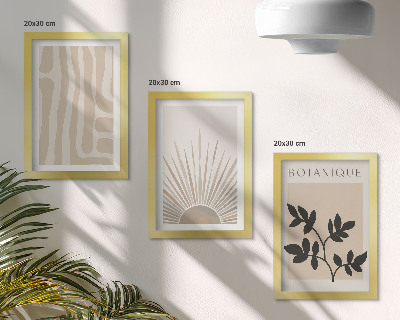 Galerie de perete Modele abstracte cu accente florale în tonuri neutre