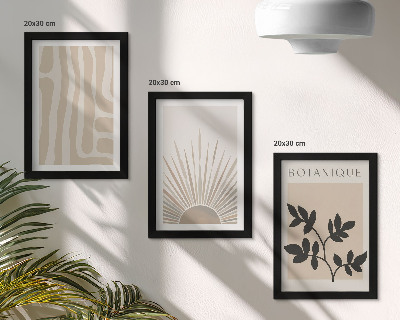Galerie de perete Modele abstracte cu accente florale în tonuri neutre