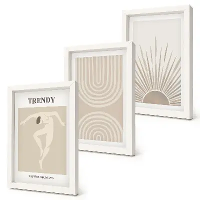 Set 3 tablouri cu postere pastelate în stil boho