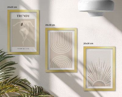 Set 3 tablouri Postere pastelate, abstracțiuni boho la modă