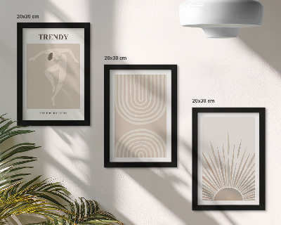 Set 3 tablouri Postere pastelate, abstracțiuni boho la modă