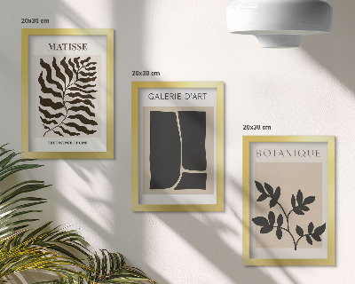 Set 3 tablouri Postere minimaliste cu modele vegetale și abstracte