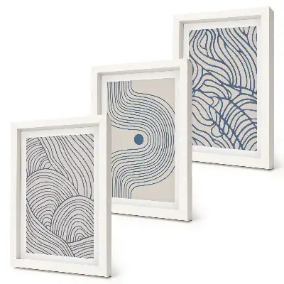 Galerie de perete cu linii decorative abstracte și forme de undă