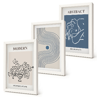 Galerie de perete Postere cu flori, linii și forme abstracte
