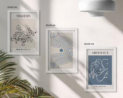 Galerie de perete Postere cu flori, linii și forme abstracte