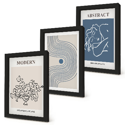 Galerie de perete Postere cu flori, linii și forme abstracte