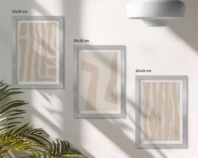 Set 3 tablouri Modele abstracte, forme minimaliste, stil boho
