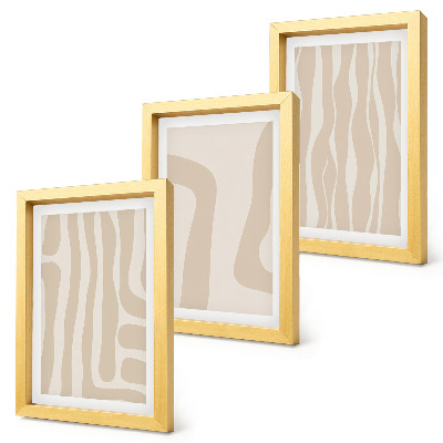 Set 3 tablouri Modele abstracte, forme minimaliste, stil boho