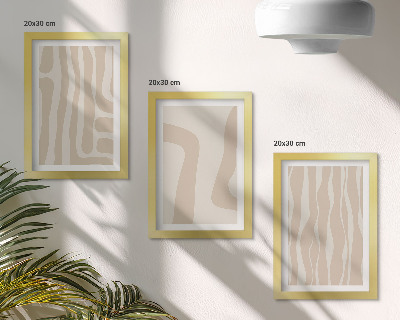 Set 3 tablouri Modele abstracte, forme minimaliste, stil boho