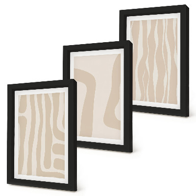 Set 3 tablouri Modele abstracte, forme minimaliste, stil boho