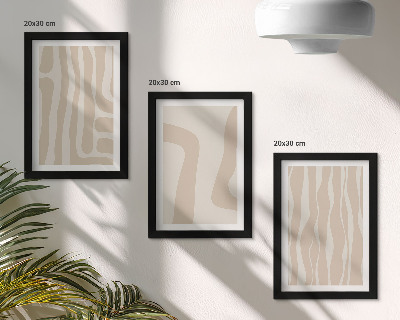 Set 3 tablouri Modele abstracte, forme minimaliste, stil boho