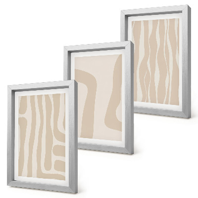 Set 3 tablouri Modele abstracte, forme minimaliste, stil boho